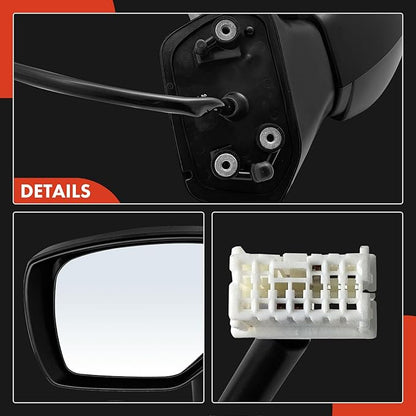 A-Premium Driver Side Power Door Mirror - Compatible with Subaru Forester 2014 2015 2016 2017 2018 - Non-Heated Manual Folding Black Outside Rear View Mirror - Replace 91036SG001