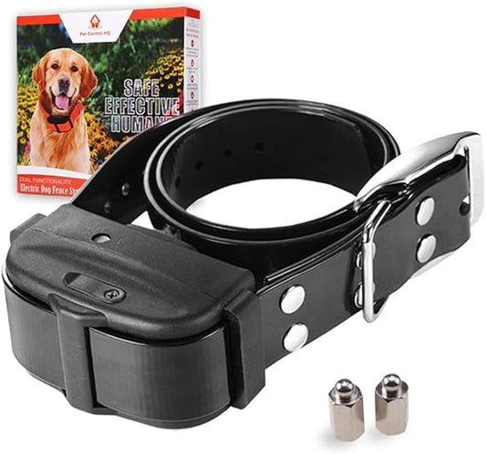 Dog Collar Replacement for Pet Control HQ Dual Wireless Electric Fence for Dogs & Remote Dog Training Collar - Safe, Rechargeable, Waterproof w/Electric Shock, Beep & Vibration - Small & Large Dogs
