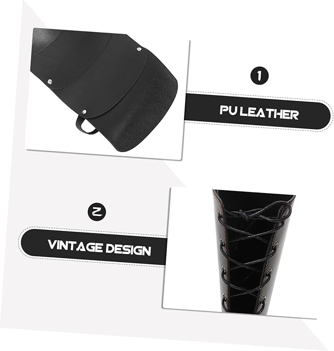 Costume for Cosplay Set Medieval Belt Accessories Renaissance Arm Bracers Black