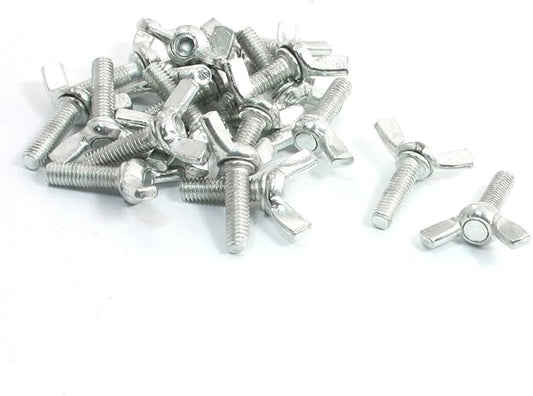 uxcell 20x Replacement Wing Screw 6x20mm for Solar Pool Purifier Silver Tone