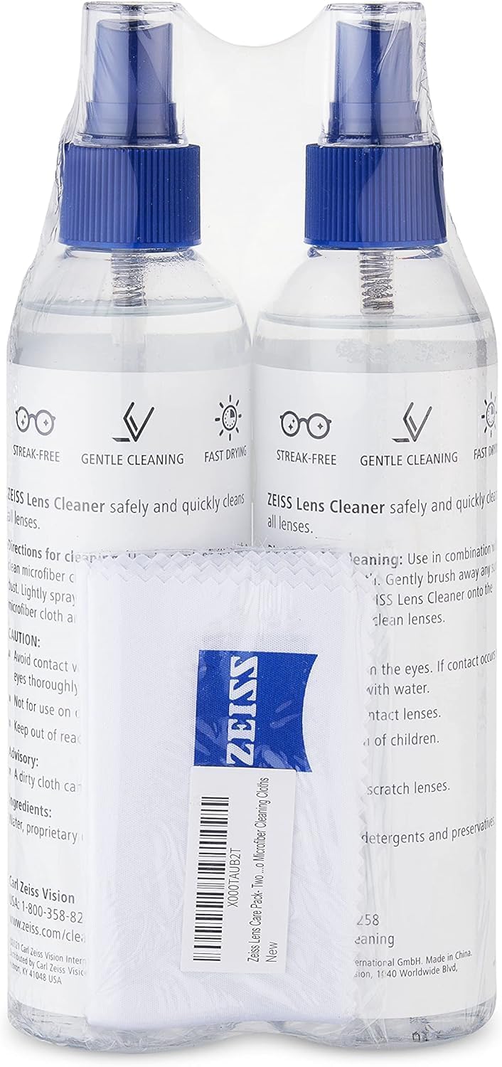 ZEISS Lens Care – 2x 8oz Streak-Free Lens Spray for Eyeglasses and Optics (2 pack)