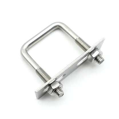 Stainless Steel Square U Bolt Clamp, Square Tube Clamps with Nut and Plate for Boat Trailer (M6*65 * 80)