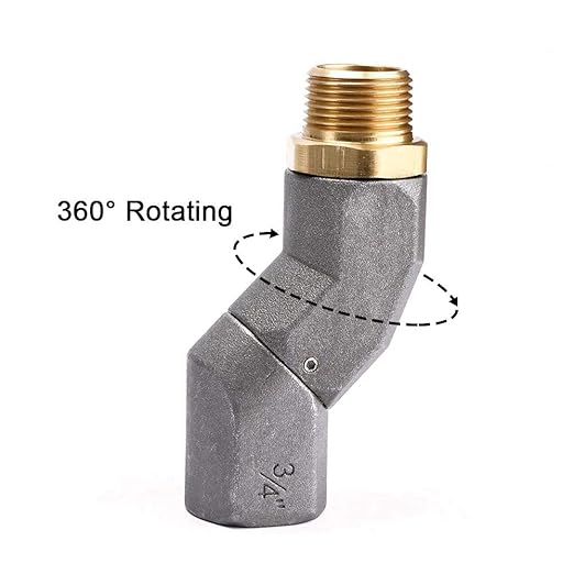 34 Inch NPT Fuel Hose Swivel 360 Rotating Connector for Fuel Nozzle Multi Plane Fuel Plane Swivel