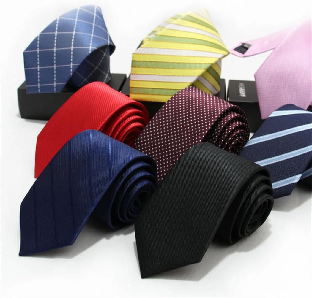 Men's 7Cm Striped Dot Necktie Formal Wedding Business Ties Textured Wool for Men