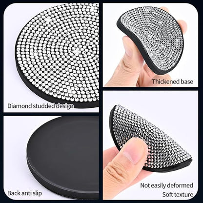 2 Piece Universal Style car Water Cup Shiny Gasket?Bling Creative Auto Car Accessories?Center Console Cup Holder Accessories?Ladies' car Accessories (Red)