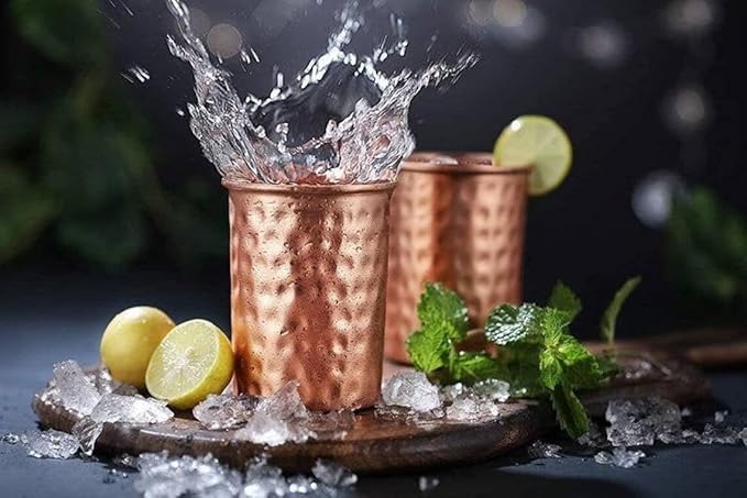 Pure Copper Hammered Glass Tumbler For Drinking Water Ayurveda Health Benefits