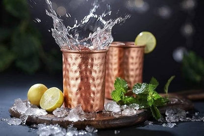 Pure Copper Hammered Glass Tumbler For Drinking Water Ayurveda Health Benefits