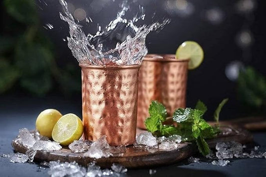 Pure Copper Hammered Glass Tumbler For Drinking Water Ayurveda Health Benefits