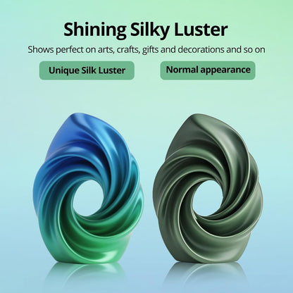 Silk Dual Color Pla Filament, Silk PLA 3D Printer Filament 1.75mm, Shiny Silk Texture, Dimensional Accuracy +/- 0.02mm, 1KG Spool (2.2 lbs), PLA Silk Dual Color (Blue Green)