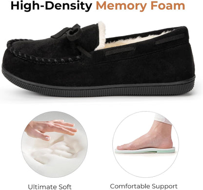 Size 9 Deal: HomeTop Women's Moccasins Slippers Memory Foam Indoor House Ladies Shoes | Gifts, Non-Slip, Breathable, Indoor and Outdoor, Lightweight,Chic Bow Detail