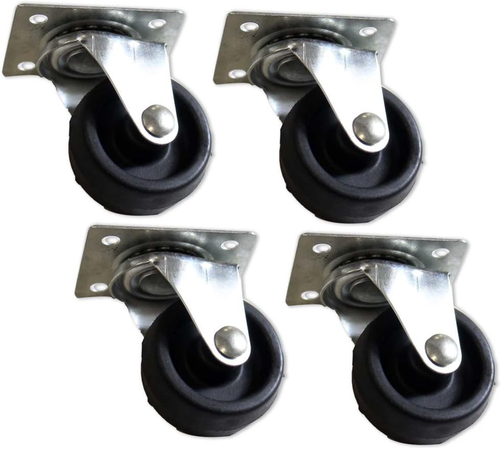 HELIOS 4 Piece 40MM (1-1/2 inch) Casters (Fixed Position) - | Ideal for Carts, Furniture & Classroom Equipment | Non-Locking Durable metal Wheels