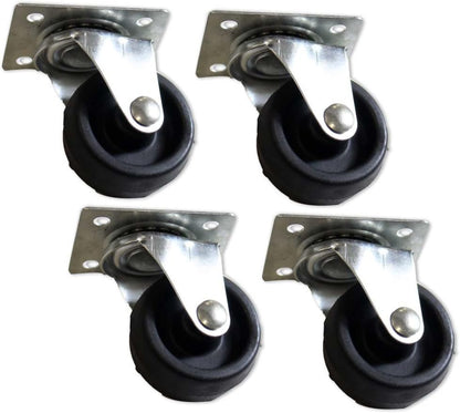HELIOS 4 Piece 40MM (1-1/2 inch) Casters (Fixed Position) - | Ideal for Carts, Furniture & Classroom Equipment | Non-Locking Durable metal Wheels