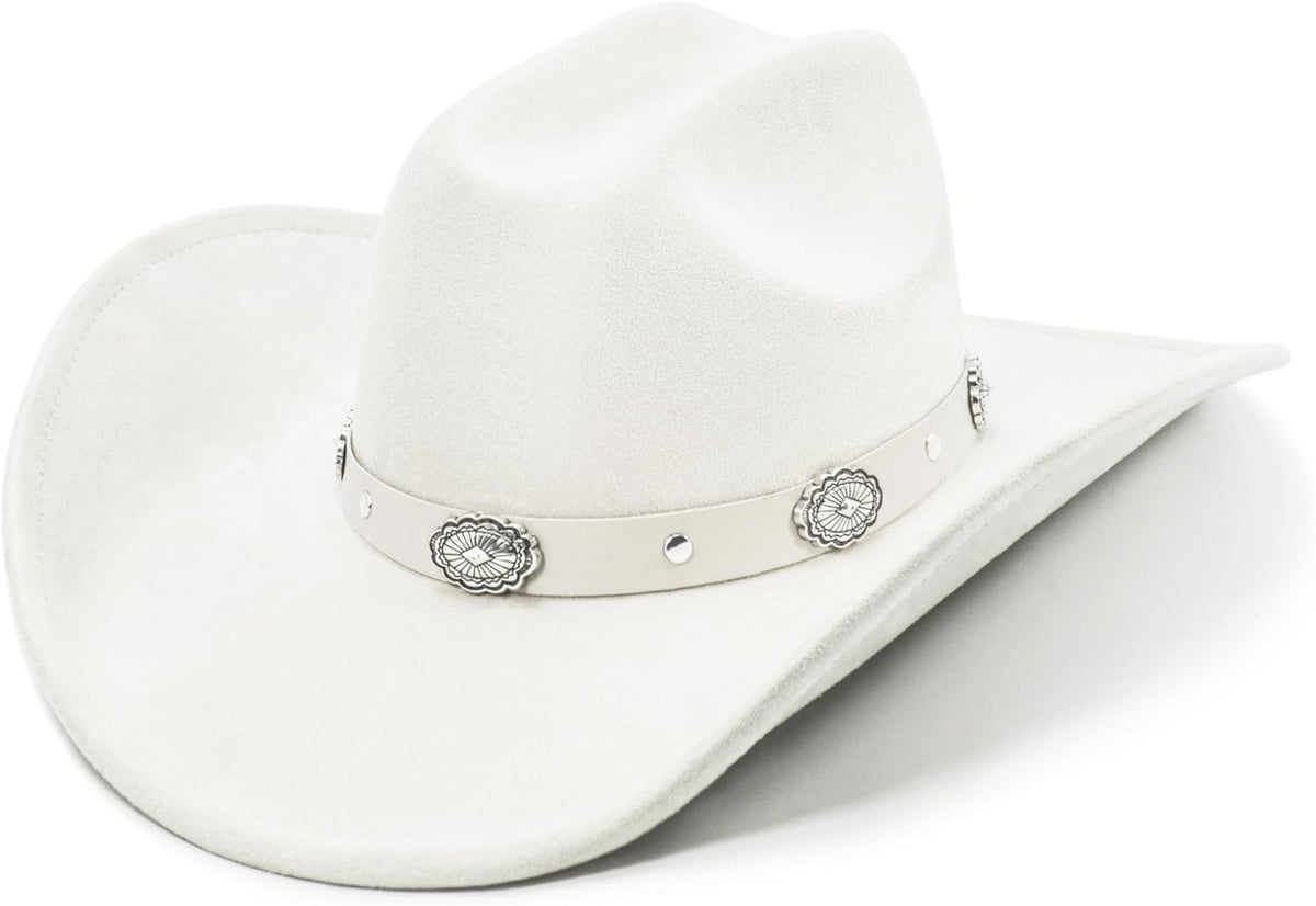 Cowboy Hat for Women and Men with Shapeable Wide Brim - Felt Cattleman Western Hats for Cowboys and Cowgirls