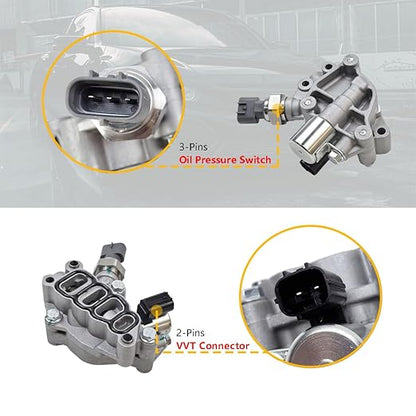 15810-RKB-J01 Engine Variable Valve Timing (VVT) Solenoid, VTEC Solenoid Spool Valve, Transmission Clutch Dual Linear Shift Solenoid  Fit for Honda Accord Odyssey Pilot V6 3.0L 3.5L  OE 918-078