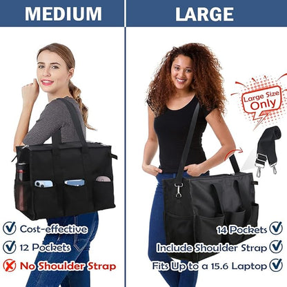 ABAMERICA Nurse Bags for Work: Multiple Pockets, Waterproof, Organizing Zip Top Clinical Bag for Nursing Students