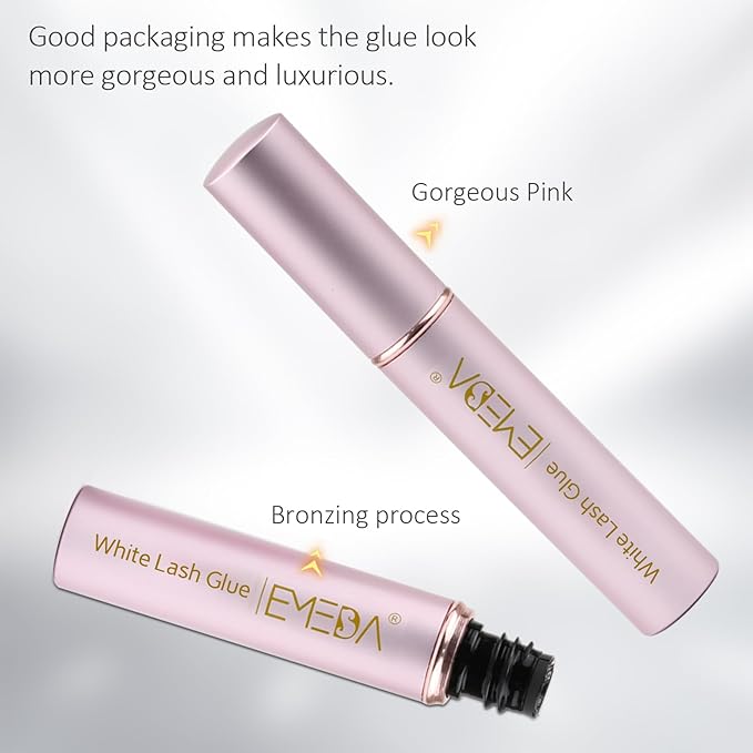 EMEDA Eyelash Glue for False Lashes Super Strong Hold Long Lasting 24H Waterproof Latex Free Best Lash Glue Eyes Strip White Clear Adhesive 5ml 0.17oz