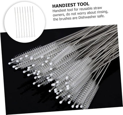 15pcs Straw Brush Nylon Stainless Steel Cleaning Brushes for Bottles Straws and Funnels for Thorough Cleaning of Hard Reach Areas