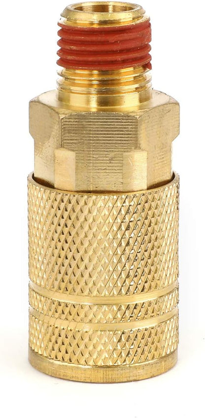WYNNsky Industrial Air Coupler, 14 Inch Body Size, 14 Inch NPT Male Threads Size, Brass Air Hose Fitting