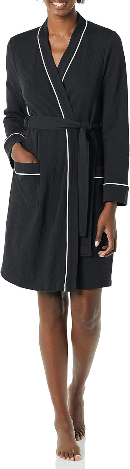 XL Essentials Women's Lightweight Waffle Full-Length Bath Robe (Available in Plus Size)