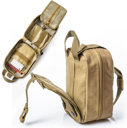 Molle Pouch, Tactical Tear Away Medical Pouch Empty, Military First Aid Pouch Bag Only for Camping Hiking Travel Color