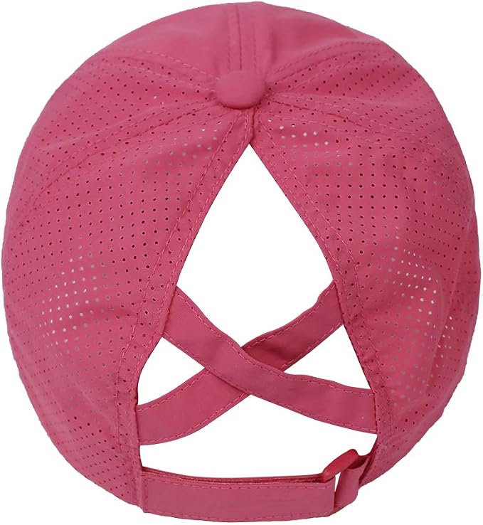 Womens Criss Cross Ponytail Hat Quick Drying Baseball Cap Sun Hats UV Protection Sport Cap