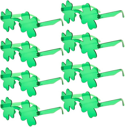 WODMAZ 8 Pairs St Patrick's Day Four Leaf Shamrock Sunglasses, Green Lucky Plastic Clover Glasses Eyeglasses Accessories for St Patricks Day Party Favor Great Party Supplies