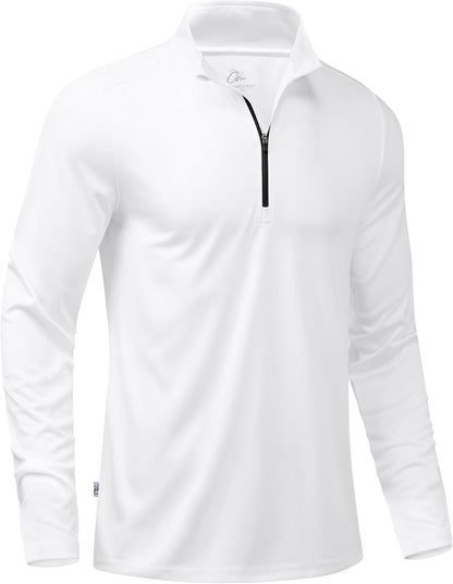 Medium Size Obla Golf Quarter Zip Pullover for Men Mock Neck Sweatshirt Lightweight Sun Protection Men's Long Sleeve Golf Shirt