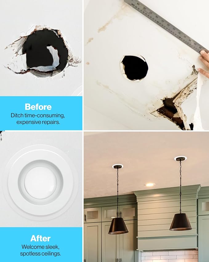 Sunco 12 Pack Goof Rings for 6 Inch Recessed Lights, Flush Mount White Can Light Trim Ring Cover, Outer Diameter 8.6 Inch, Inner Diameter 6.2 Inch, Paintable Surface, Matte Finish
