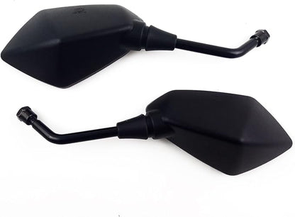 Motorcycle Rear View Side Mirrors-10mm Clockwise Threaded Mounting Bolt-Fits for Kawasaki, for Suzuki, for Victory and More-Pair