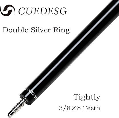 Carbon Fiber Pool Cue Stick 10.5mm11.8mm12.5mm,Low Deflection Pool Stick with Rare Wood Butt,Professional Cue Stick with Box Case