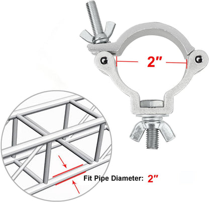 GBGS 20 Pack 2"Truss Clamp,DJ Stage Lighting Clamps, TUV Certified, Max Load 220lbs,Silver F34 O Clamps