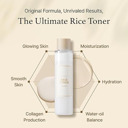 I'm from Rice Toner, Milky Toner for Glowing Skin, Korean Rice, Glow Essence with Niacinamide, Hydrating for Dry, Dull, Combination Skin, Vegan, Fragrance Free, Glass Skin 5.07 Fl Oz