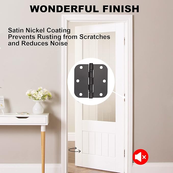 Vervida 15 Pack Matte Black Door Hinges for Doors