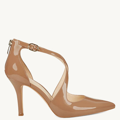 Minshluu Womens Pumps High Heels Pointed Toe Crossed Strap D'Orsay Zip up Stilettos Party Dress Shoes.