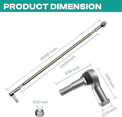 Drive-up Golf Cart Tie Rod Assembly for EZGO TXT 2001-Up Gas Electric Models OEM 70876-G02 70902-G01 70902-G02