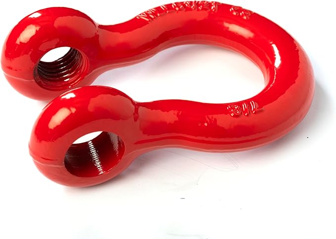 Hi-Gear 2 Pack Bow Shackle Red 78" inch D-Ring Rugged WLL Working Load Limit 6.5 Tons 18700 lbs- 1" Screw Pin Threaded Heavy Duty Lifting Rigging Tow Hummer Recovery Anchor