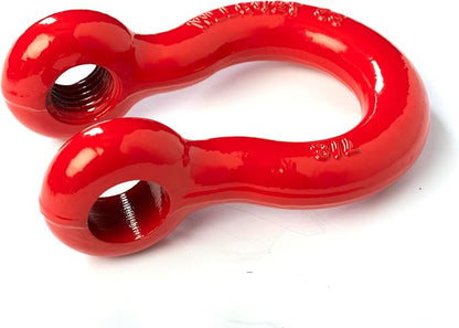 Hi-Gear 2 Pack Bow Shackle Red 78" inch D-Ring Rugged WLL Working Load Limit 6.5 Tons 18700 lbs- 1" Screw Pin Threaded Heavy Duty Lifting Rigging Tow Hummer Recovery Anchor
