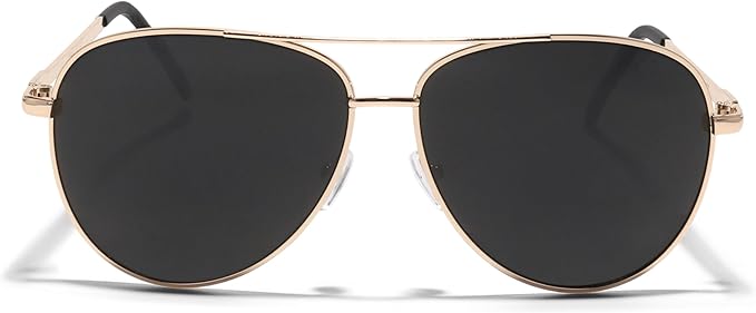 ShadyVEU Oversized Super Dark Fashion Designer Aviator Metal UV400 Mens Womens Sunglasses