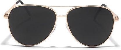 ShadyVEU Oversized Super Dark Fashion Designer Aviator Metal UV400 Mens Womens Sunglasses