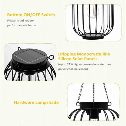 Solar Lanterns Outdoor Waterproof, Outdoor Waterproof Hanging Solar Lights for Outside Hanging Outdoor Solar Lanterns Lights Outdoor Solar Lantern Yard Garden Decor (1 Pack)