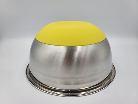 Professional Grade 2.7 Quart Stainless Steel Mixing Bowl With Grip Bottom  Yellow