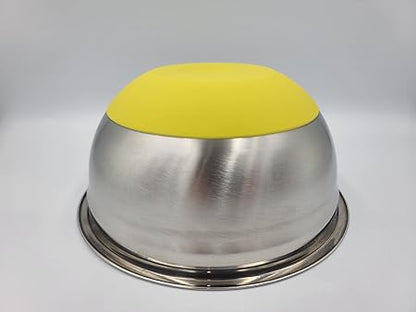 Professional Grade 2.7 Quart Stainless Steel Mixing Bowl With Grip Bottom  Yellow