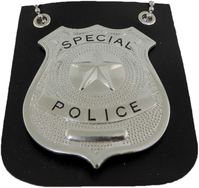 Pretend Play Police Badge with Chain Fashion Necklace
