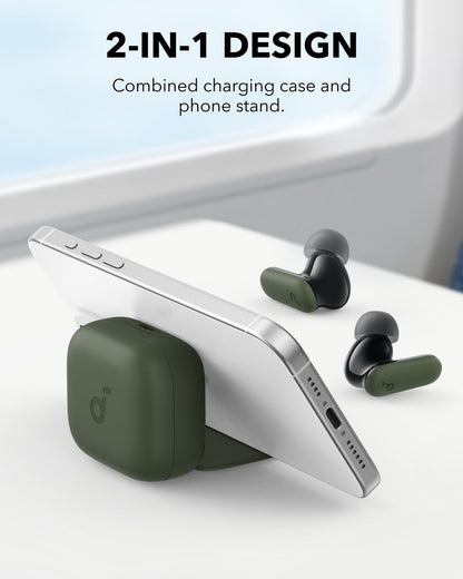 P30i by Anker Noise Cancelling Earbuds, Strong and Smart Noise Cancelling, Powerful Bass, 45H Playtime, 2-in-1 Case and Phone Stand, IP54, Wireless Earbuds, Bluetooth 5.4 (Green)