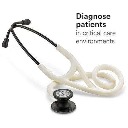 3M Littmann Cardiology IV Diagnostic Stethoscope, 6186C, More Than 2X as Loud, Weighs Less, 27" Alabaster Satin-Finish Tube for Added Comfort, Flexibility and Cleanability, Black-Finish Chestpiece