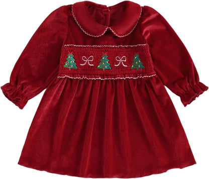 Seyurigaoka Toddler Baby Girl Dress Big Sister Outfits Ruffle Long Sleeve A-line Dresses Cute Fall Winter Clothes