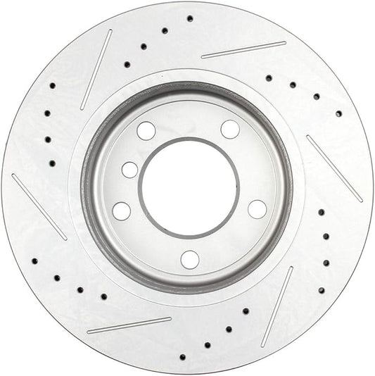 Brake Rotors Kit, LSAILON - Front 300mm Vented Drilled & Slotted Disc Brake Kit - For BMW