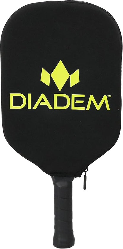 Diadem Pickleball Paddle Covers | Neoprene Cover | One Size Fits All Diadem Paddles (Black/Yellow)