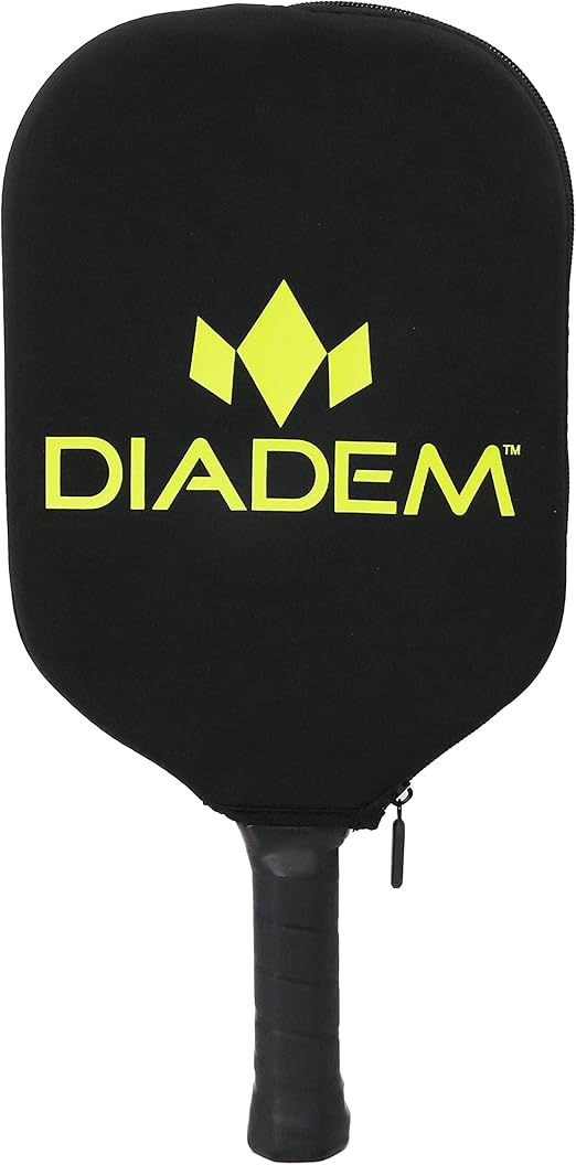 Diadem Pickleball Paddle Covers | Neoprene Cover | One Size Fits All Diadem Paddles (Black/Yellow)