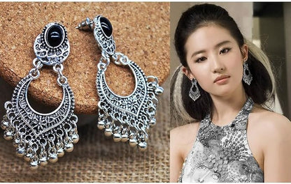 Vintage Chandelier Earrings Beaded Tassel Earring for Women Bohemian Ethnic Retro Style Gold Silver.